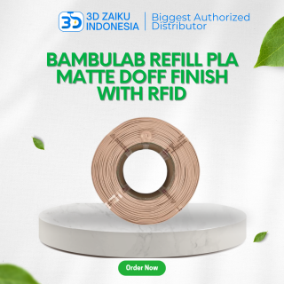 Bambulab Refill PLA Matte 3D Printer Filament 1 KG Doff Finish with RFID 